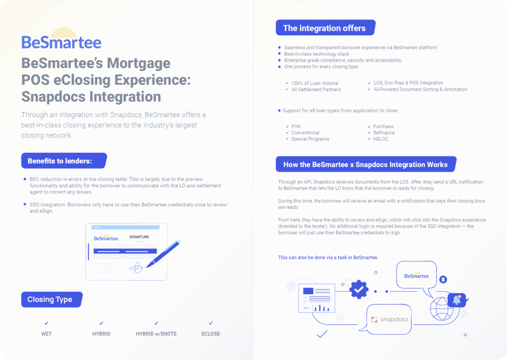 BeSmartee’s Mortgage POS eClosing Experience: Snapdocs Integration Screen Shot 2023 11 03 at 12.24 6 1