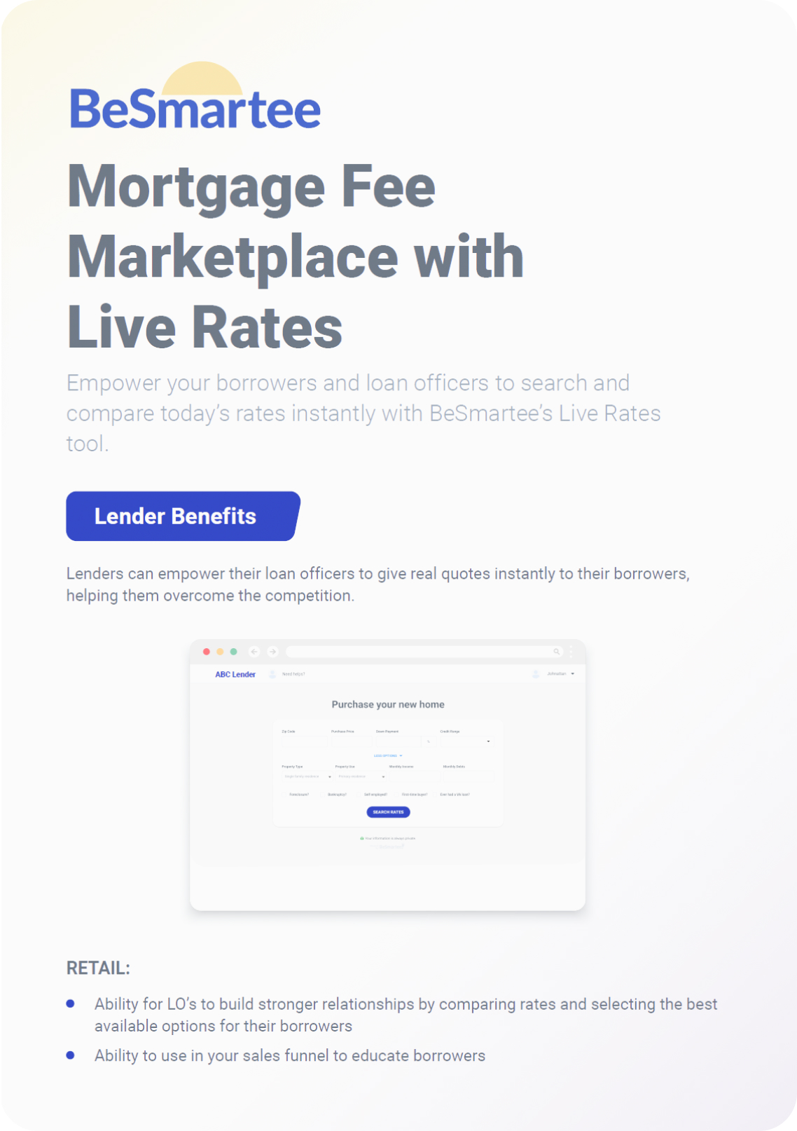 Mortgage Fee Marketplace with Live Rates